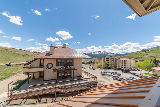 exterior space with a mountain view