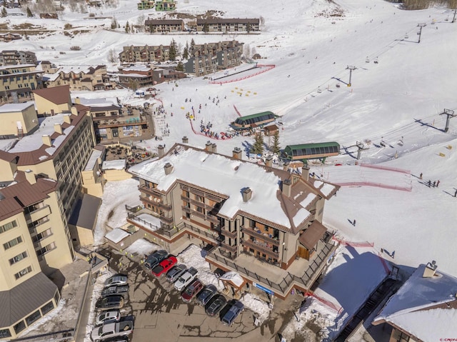 view of snowy aerial view