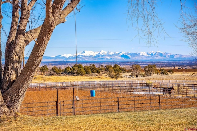 property view of mountains with a rural view