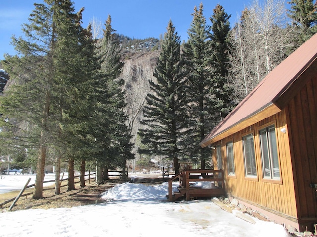 view of snow covered exterior