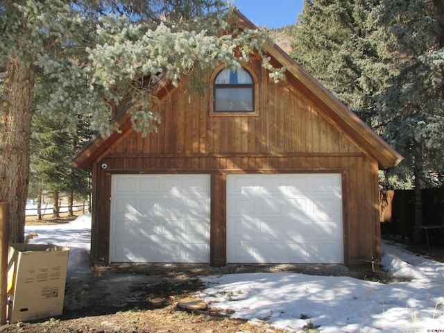 view of garage