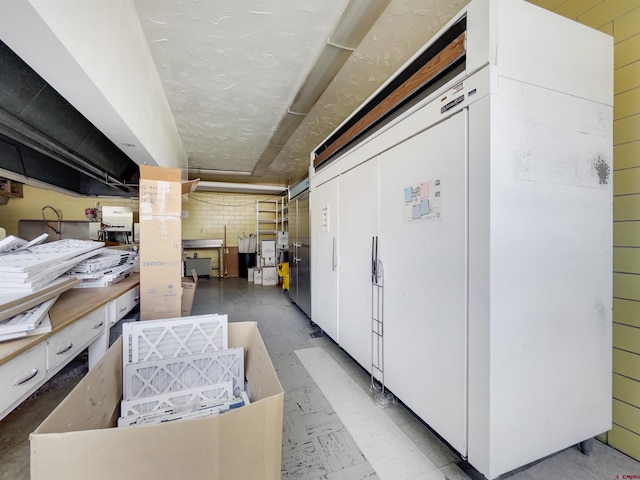 basement with wooden walls