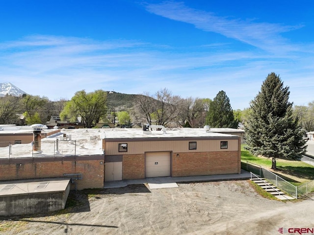 exterior space with a mountain view