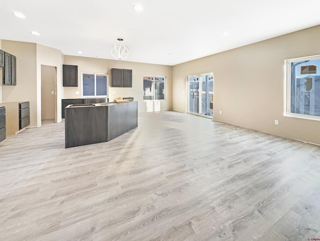 kitchen with light wood-type flooring