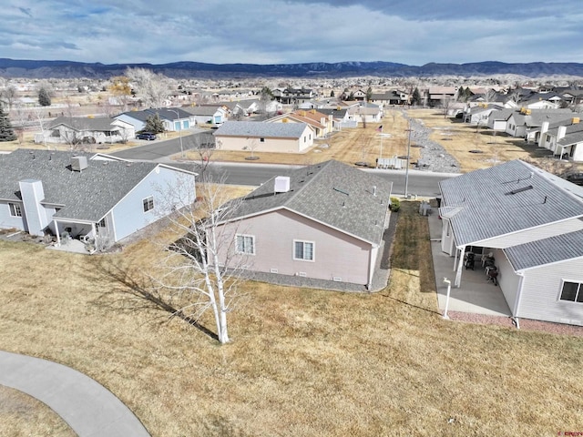 bird's eye view featuring a mountain view