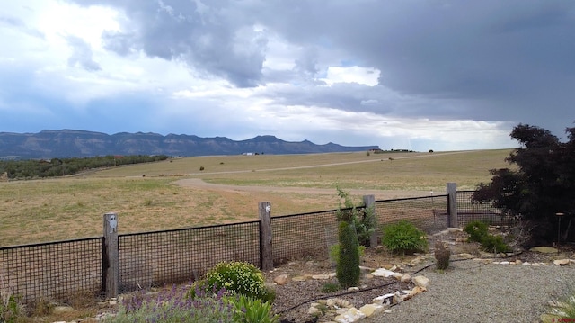 view of mountain feature featuring a rural view