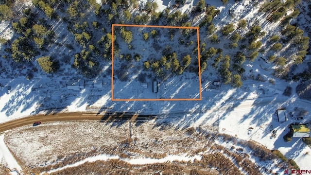 1015 E Stollsteimer Rd, Pagosa Springs, CO 81147 - aerial view of property and surrounding area featuring property parcel outlined