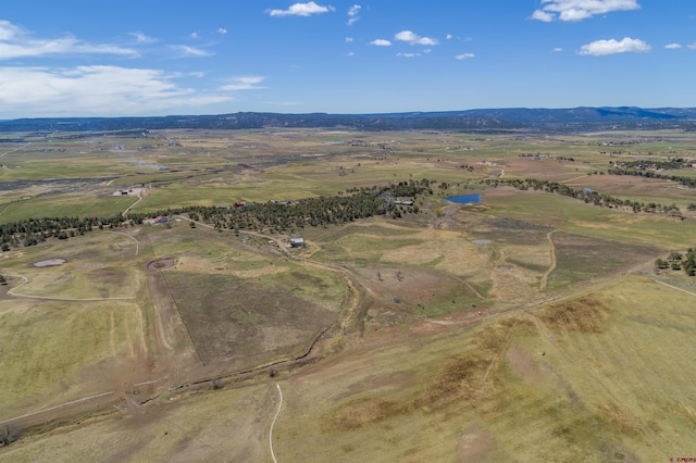 birds eye view of property with a rural view