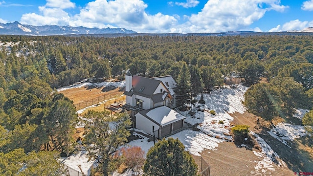 aerial view featuring a mountain view