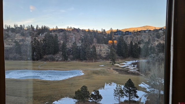 property view of water featuring a mountain view