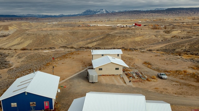 drone / aerial view with a mountain view