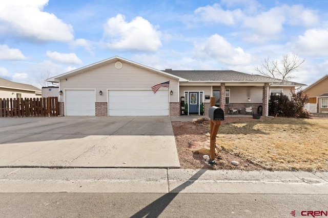 single story home featuring a garage