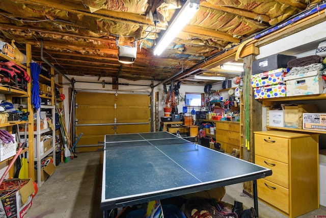 interior space featuring a garage door opener