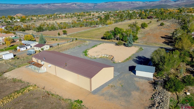 aerial view with a mountain view