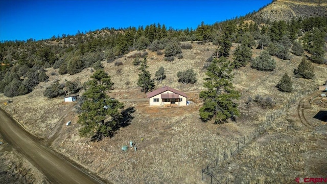 bird's eye view with a rural view