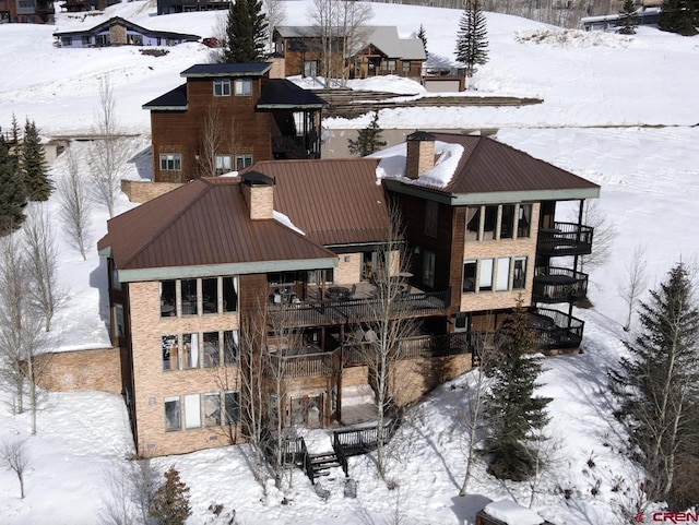 view of snowy aerial view