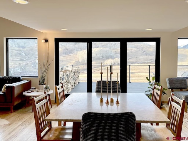 dining room with hardwood / wood-style flooring