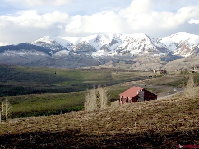 mountain view with a rural view