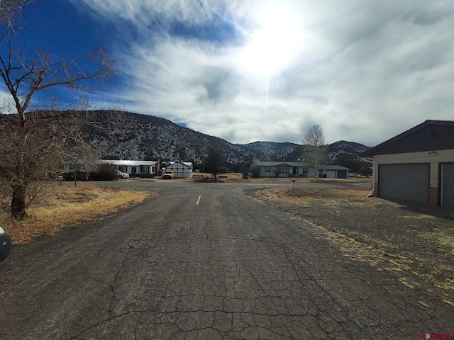 view of street with a mountain view