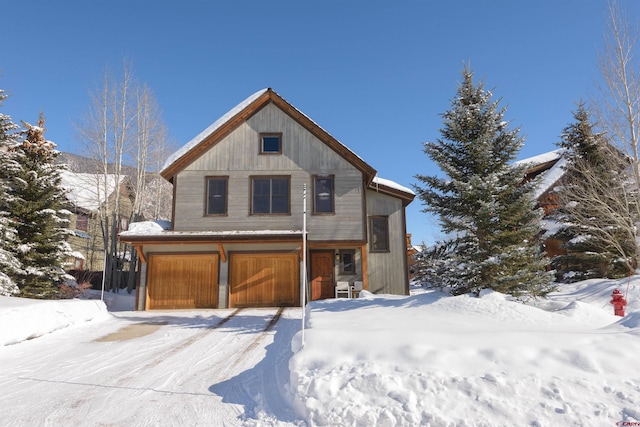 view of front of home with a garage