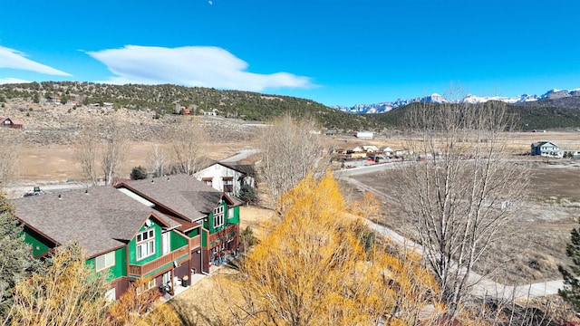 aerial view featuring a mountain view