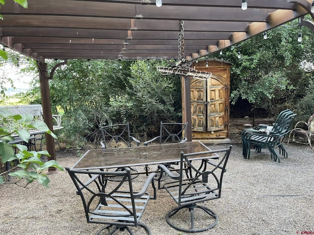 view of patio / terrace featuring a pergola