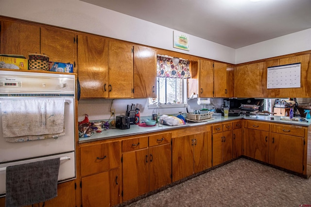 kitchen featuring white double oven