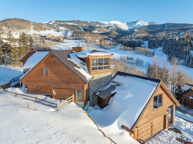 exterior space with a mountain view