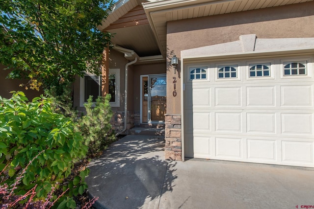 view of garage