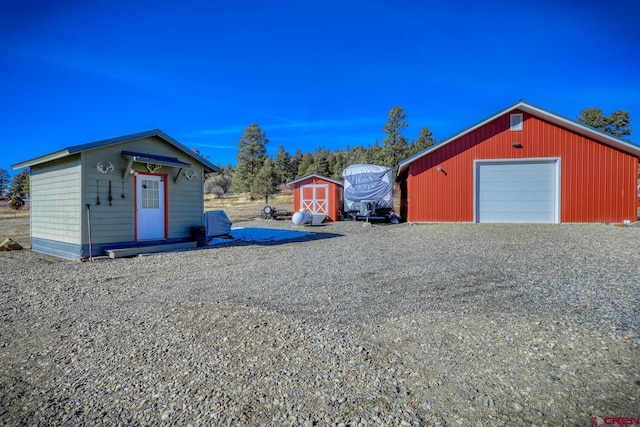 view of outdoor structure with a garage