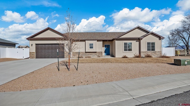 ranch-style home with a garage