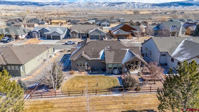 aerial view with a mountain view