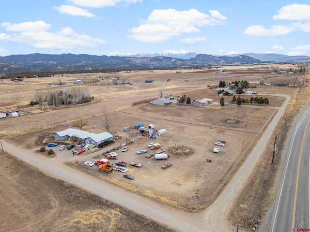 aerial view with a rural view and a mountain view