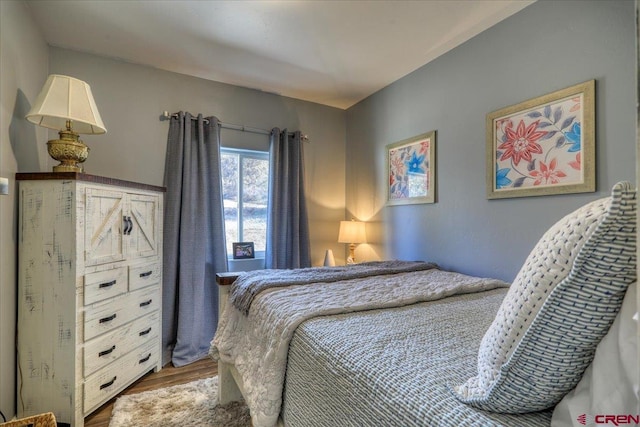 bedroom featuring wood-type flooring