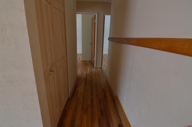 hall featuring dark hardwood / wood-style floors