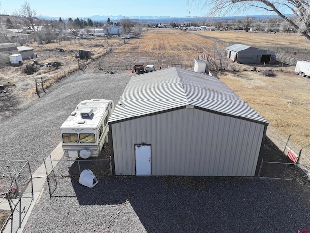 aerial view with a rural view