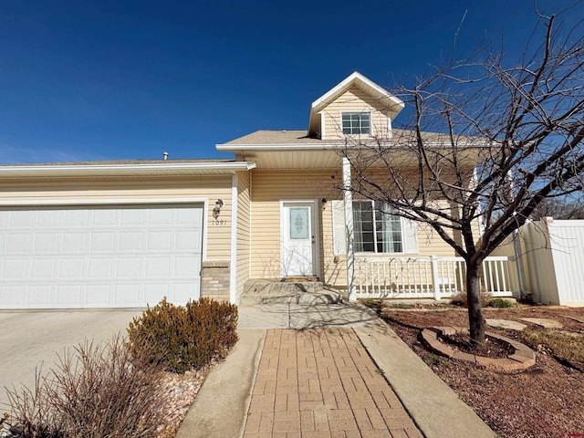 view of front of home featuring a garage