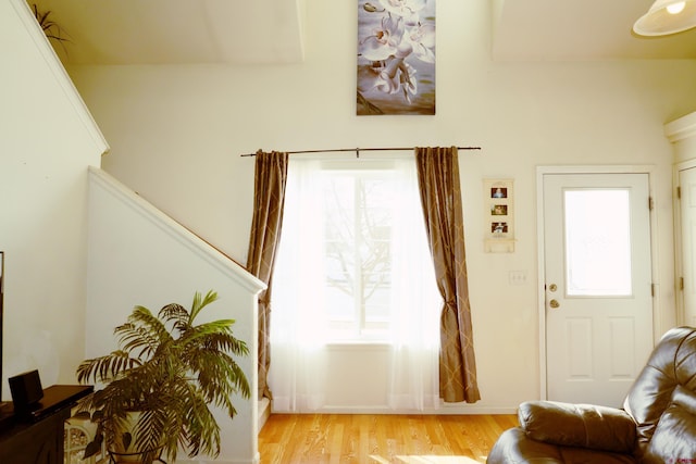 entryway with light wood-type flooring