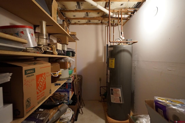 utility room featuring gas water heater