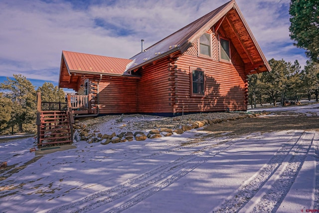 view of snowy exterior