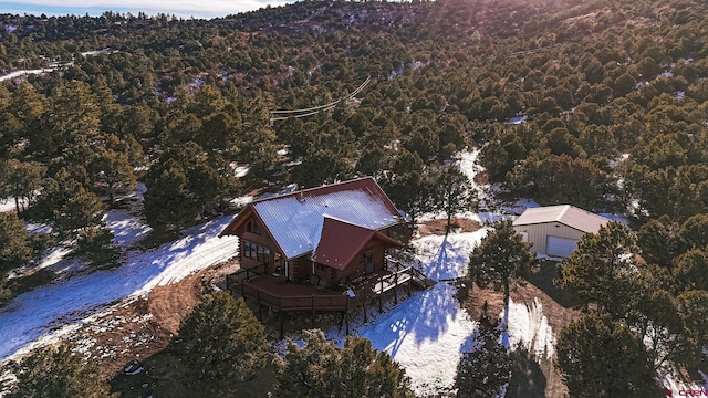 view of snowy aerial view