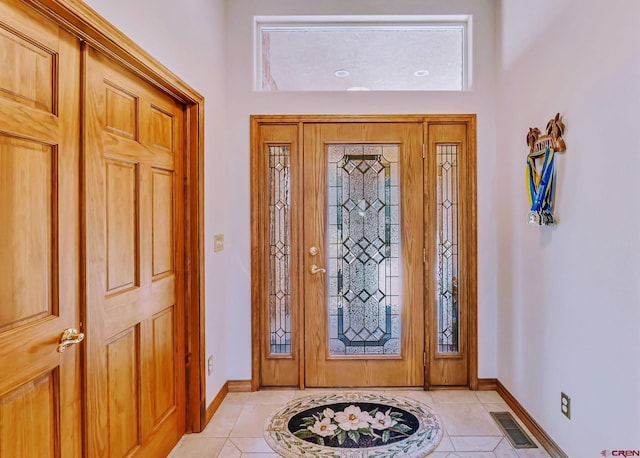 view of tiled foyer