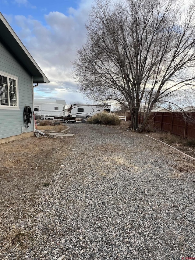 view of yard featuring fence