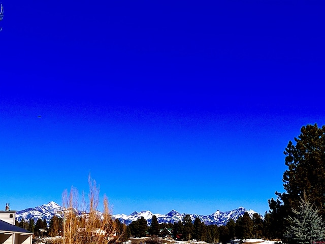 exterior space featuring a mountain view