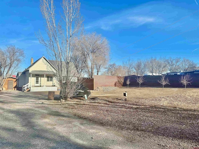 view of yard featuring fence