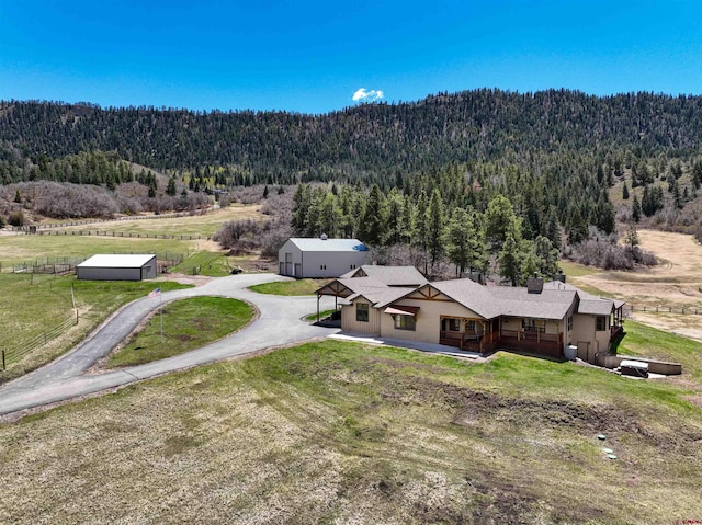 250 Sunset Ln, Durango, CO 81301 - birds eye view of property featuring a forest view and a mountain view