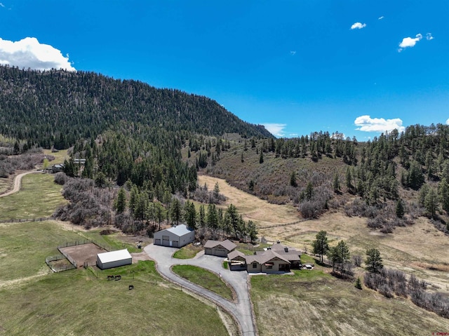 250 Sunset Ln, Durango, CO 81301 - bird's eye view featuring a mountain view and a wooded view
