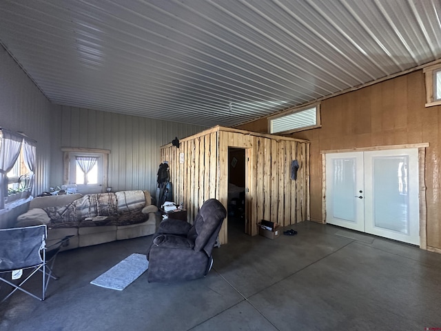 interior space featuring an outdoor hangout area and french doors