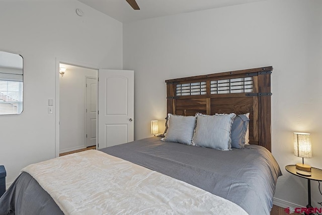 bedroom featuring a ceiling fan