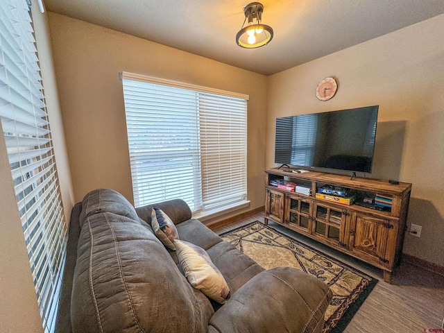 living room with baseboards